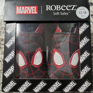 SEALED Robeez Soft Soft Solez Marvel Miles Morales Baby Shoes 12-18 Months